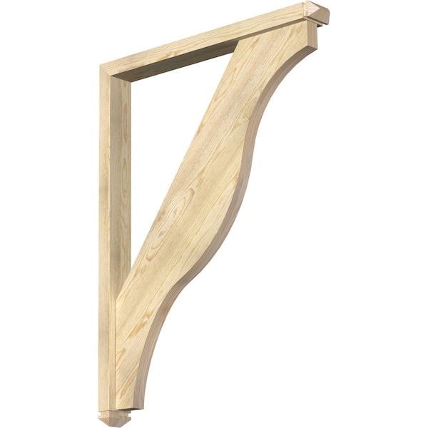 Ekena Millwork Funston Arts and Crafts Rough Sawn Bracket w/ Offset Brace, Douglas Fir, 4"W x 36"D x 48"H BKT0402X36X48FST03RDF - main